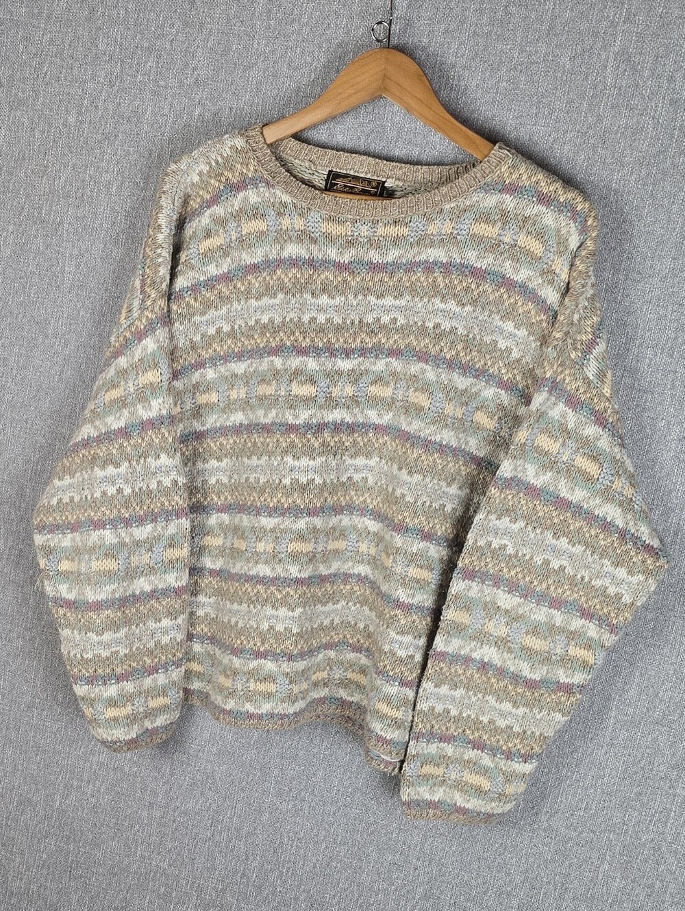 Vtg Eddie Bauer 100% Cotton Womens Crewneck Sweater Sz L